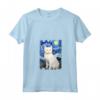 Khao Manee - Dipinto con Gatto Stellato, Motivo Mamma e Papà - Maglietta Collo a V per Amanti dei Gatti - Regalo Carino per Natale, Ringraziamento o Compleanno