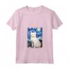 Khao Manee - Dipinto con Gatto Stellato, Motivo Mamma e Papà - Maglietta Collo a V per Amanti dei Gatti - Regalo Carino per Natale, Ringraziamento o Compleanno