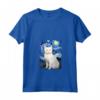 Khao Manee - Dipinto con Gatto Stellato, Motivo Mamma e Papà - Maglietta Collo a V per Amanti dei Gatti - Regalo Carino per Natale, Ringraziamento o Compleanno