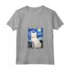 Khao Manee - Dipinto con Gatto Stellato, Motivo Mamma e Papà - Maglietta Collo a V per Amanti dei Gatti - Regalo Carino per Natale, Ringraziamento o Compleanno
