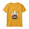 Donna Samurai Gatto Giapponese Kawaii Ninja Khao Manee Cat Maglietta con Collo a V - Design Unico e Intricato per Amanti dei Gatti e della Cultura Giapponese