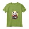 Donna Samurai Gatto Giapponese Kawaii Ninja Khao Manee Cat Maglietta con Collo a V - Design Unico e Intricato per Amanti dei Gatti e della Cultura Giapponese