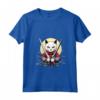 Donna Samurai Gatto Giapponese Kawaii Ninja Khao Manee Cat Maglietta con Collo a V - Design Unico e Intricato per Amanti dei Gatti e della Cultura Giapponese