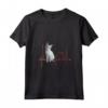 Khao Manee Cat Heartbeat ECG Love - Maglietta con Collo a V per Gatti Thai Unici - Regalo per Amanti dei Gatti Khao Manee