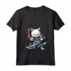 Donna Samurai Gatto Giapponese - Kawaii Ninja Khao Manee Cat Maglietta con Collo a V - Ideale per Appassionati di Gatti e Amanti della Cultura Giapponese