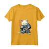 Donna Samurai Gatto Giapponese - Kawaii Ninja Khao Manee Cat Maglietta con Collo a V - Ideale per Appassionati di Gatti e Amanti della Cultura Giapponese
