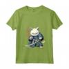 Donna Samurai Gatto Giapponese - Kawaii Ninja Khao Manee Cat Maglietta con Collo a V - Ideale per Appassionati di Gatti e Amanti della Cultura Giapponese
