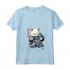 Donna Samurai Gatto Giapponese - Kawaii Ninja Khao Manee Cat Maglietta con Collo a V - Ideale per Appassionati di Gatti e Amanti della Cultura Giapponese