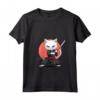 Donna Khao Manee - Gatto Samurai Kawaii - Maglietta con Collo a V per Appassionati di Gatti e Ninja