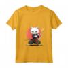 Donna Khao Manee - Gatto Samurai Kawaii - Maglietta con Collo a V per Appassionati di Gatti e Ninja