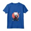 Donna Khao Manee - Gatto Samurai Kawaii - Maglietta con Collo a V per Appassionati di Gatti e Ninja