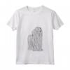 Donna Komondor Dog Line Art Minimalista Mamma Papà Maglietta con Collo a V - Regalo per Amanti dei Cani Komondor - Ideale per Natale e Compleanni