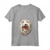 Donna Komondor - Hungarian Sheepdog Cartoon Artwork Maglietta con Collo a V - Ideale per gli Amanti dei Cani