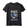 Donna Kuvasz Four Paws Two Feet One Team - Maglietta con Collo a V per Proprietari di Kuvasz Ungheresi
