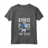 Donna Kuvasz Four Paws Two Feet One Team - Maglietta con Collo a V per Proprietari di Kuvasz Ungheresi