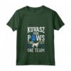 Donna Kuvasz Four Paws Two Feet One Team - Maglietta con Collo a V per Proprietari di Kuvasz Ungheresi