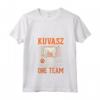 Donna Kuvasz Four Paws Two Feet One Team - Maglietta con Collo a V per Proprietari di Kuvasz - Ideale per Amanti del Kuvasz