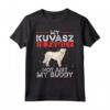 Kuvasz Famiglia - Maglietta Ungherese con motivo My Kuvasz is family - Ideale per Proprietari e Amanti di Kuvasz