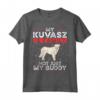 Kuvasz Famiglia - Maglietta Ungherese con motivo My Kuvasz is family - Ideale per Proprietari e Amanti di Kuvasz