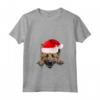 Belgian Laekenois Cane Babbo Natale Cappello Natale - Maglietta con Collo a V per Amanti dei Cani - Ideale Regalo per le Vacanze