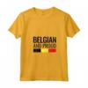 Donna Belgian And Proud - Maglietta Vintage Bandiera Belga con Collo a V - Mostra il tuo Orgoglio per il Belgio