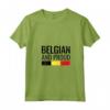 Donna Belgian And Proud - Maglietta Vintage Bandiera Belga con Collo a V - Mostra il tuo Orgoglio per il Belgio