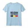 Donna Belgian And Proud - Maglietta Vintage Bandiera Belga con Collo a V - Mostra il tuo Orgoglio per il Belgio