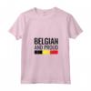 Donna Belgian And Proud - Maglietta Vintage Bandiera Belga con Collo a V - Mostra il tuo Orgoglio per il Belgio