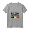 Donna Belgian And Proud - Maglietta Vintage Bandiera Belga con Collo a V - Mostra il tuo Orgoglio per il Belgio