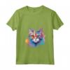 Donna Colorato Splash Art LaPerm Cat Face Maglietta con Collo a V - Design Gatto LaPerm - Ideale per Amanti dei Gatti