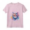 Donna Colorato Splash Art LaPerm Cat Face Maglietta con Collo a V - Design Gatto LaPerm - Ideale per Amanti dei Gatti