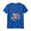 Donna Colorato Splash Art LaPerm Cat Face Maglietta con Collo a V - Design Gatto LaPerm - Ideale per Amanti dei Gatti