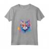 Donna Colorato Splash Art LaPerm Cat Face Maglietta con Collo a V - Design Gatto LaPerm - Ideale per Amanti dei Gatti