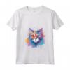 Donna Colorato Splash Art LaPerm Cat Face Maglietta con Collo a V - Design Gatto LaPerm - Ideale per Amanti dei Gatti