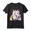 Unicorn Riding LaPerm Gatto Ragazzi Ragazze - Maglietta Arcobaleno per Bambini - Leggera e Colorata