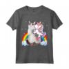 Unicorn Riding LaPerm Gatto Ragazzi Ragazze - Maglietta Arcobaleno per Bambini - Leggera e Colorata