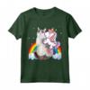Unicorn Riding LaPerm Gatto Ragazzi Ragazze - Maglietta Arcobaleno per Bambini - Leggera e Colorata