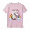 Unicorn Riding LaPerm Gatto Ragazzi Ragazze - Maglietta Arcobaleno per Bambini - Leggera e Colorata