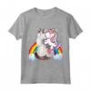 Unicorn Riding LaPerm Gatto Ragazzi Ragazze - Maglietta Arcobaleno per Bambini - Leggera e Colorata