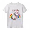 Unicorn Riding LaPerm Gatto Ragazzi Ragazze - Maglietta Arcobaleno per Bambini - Leggera e Colorata