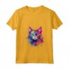 Donna Splash Art LaPerm - Faccia di Gatto Colorata Maglietta - Ideale per Amanti dei Gatti LaPerm e Appassionati d'Arte