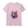 Donna Splash Art LaPerm - Faccia di Gatto Colorata Maglietta - Ideale per Amanti dei Gatti LaPerm e Appassionati d'Arte