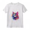 Donna Splash Art LaPerm - Faccia di Gatto Colorata Maglietta - Ideale per Amanti dei Gatti LaPerm e Appassionati d'Arte