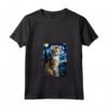 Donna Laperm Cat Notte Stellata - Maglietta con Collo a V per Amanti dei Gatti - Regalo Carino per Natale o Compleanni