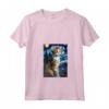 Donna Laperm Cat Notte Stellata - Maglietta con Collo a V per Amanti dei Gatti - Regalo Carino per Natale o Compleanni
