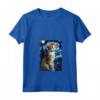 Donna Laperm Cat Notte Stellata - Maglietta con Collo a V per Amanti dei Gatti - Regalo Carino per Natale o Compleanni