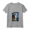 Donna Laperm Cat Notte Stellata - Maglietta con Collo a V per Amanti dei Gatti - Regalo Carino per Natale o Compleanni