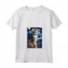 Donna Laperm Cat Notte Stellata - Maglietta con Collo a V per Amanti dei Gatti - Regalo Carino per Natale o Compleanni