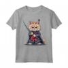 Samurai LaPerm Gatto Giapponese Kawaii Ninja Cat Maglietta - Design intricato per gli Amanti dei Gatti e della Cultura Giapponese