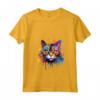 Donna LaPerm - Decorazione colorata con Muso di Gatto Maglietta con Collo a V - Design Colorato Gatto LaPerm Splash Art per Amanti dei Gatti